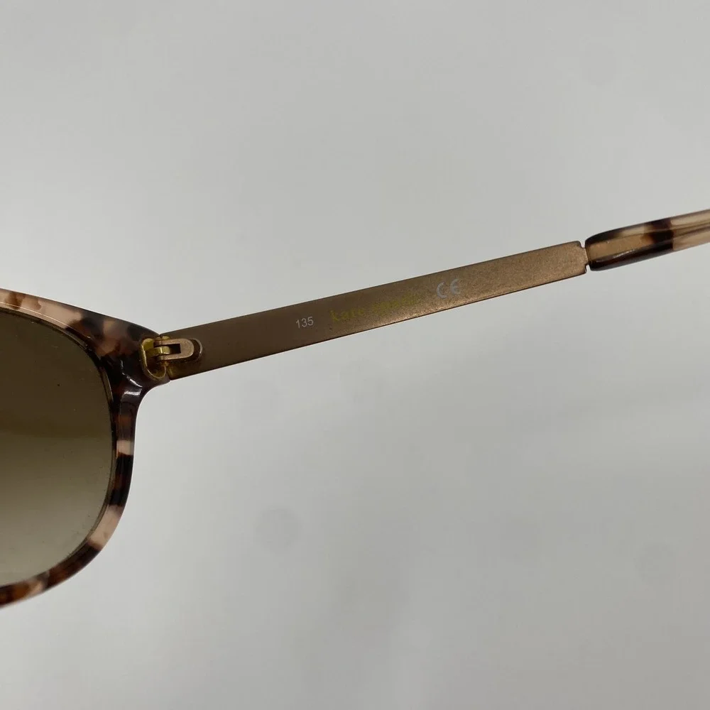 Kate Spade Womens OS Pink Tortoise Gold Arm Cat Eye Sunglasses